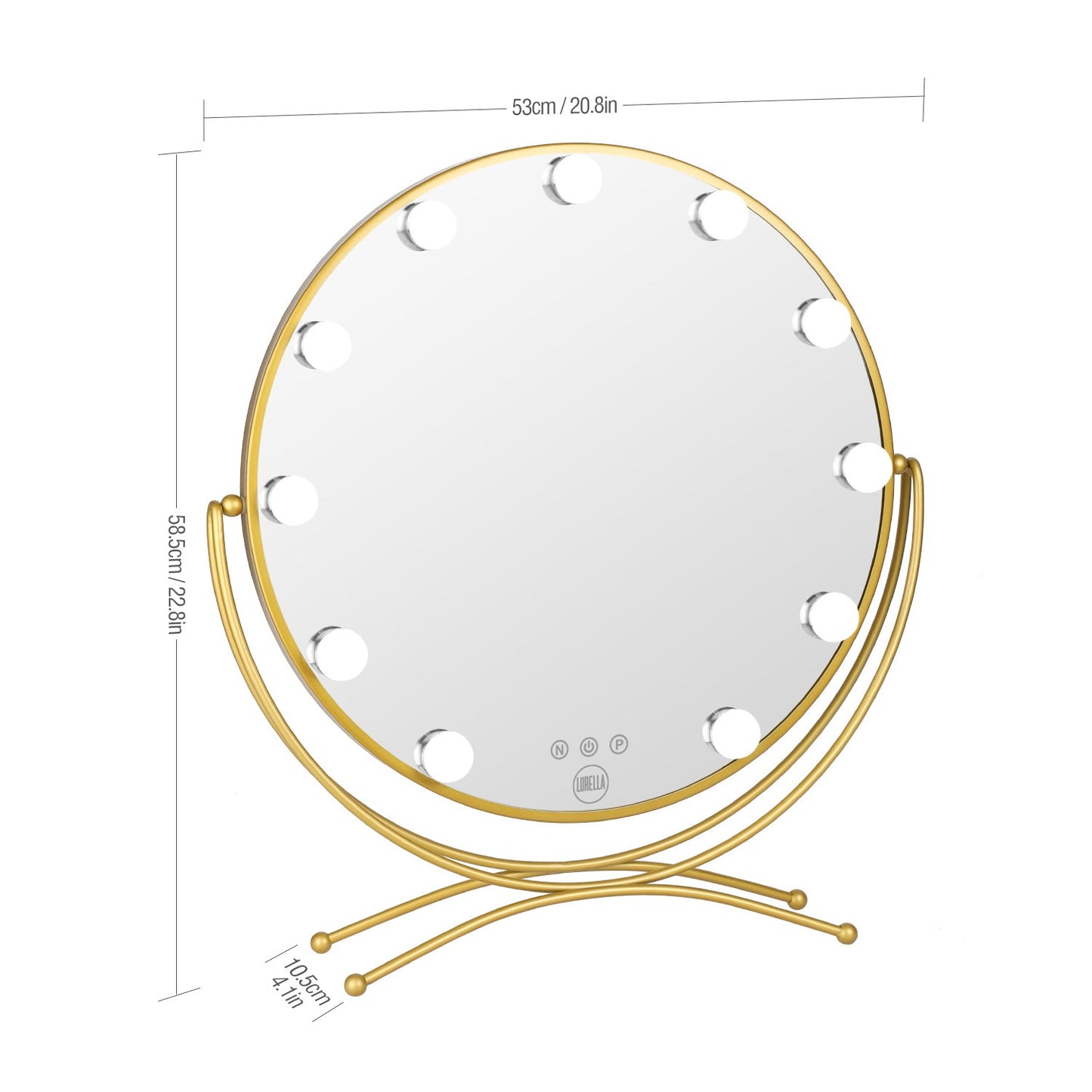 11 Bulb Round Vanity Mirror - Golden Child